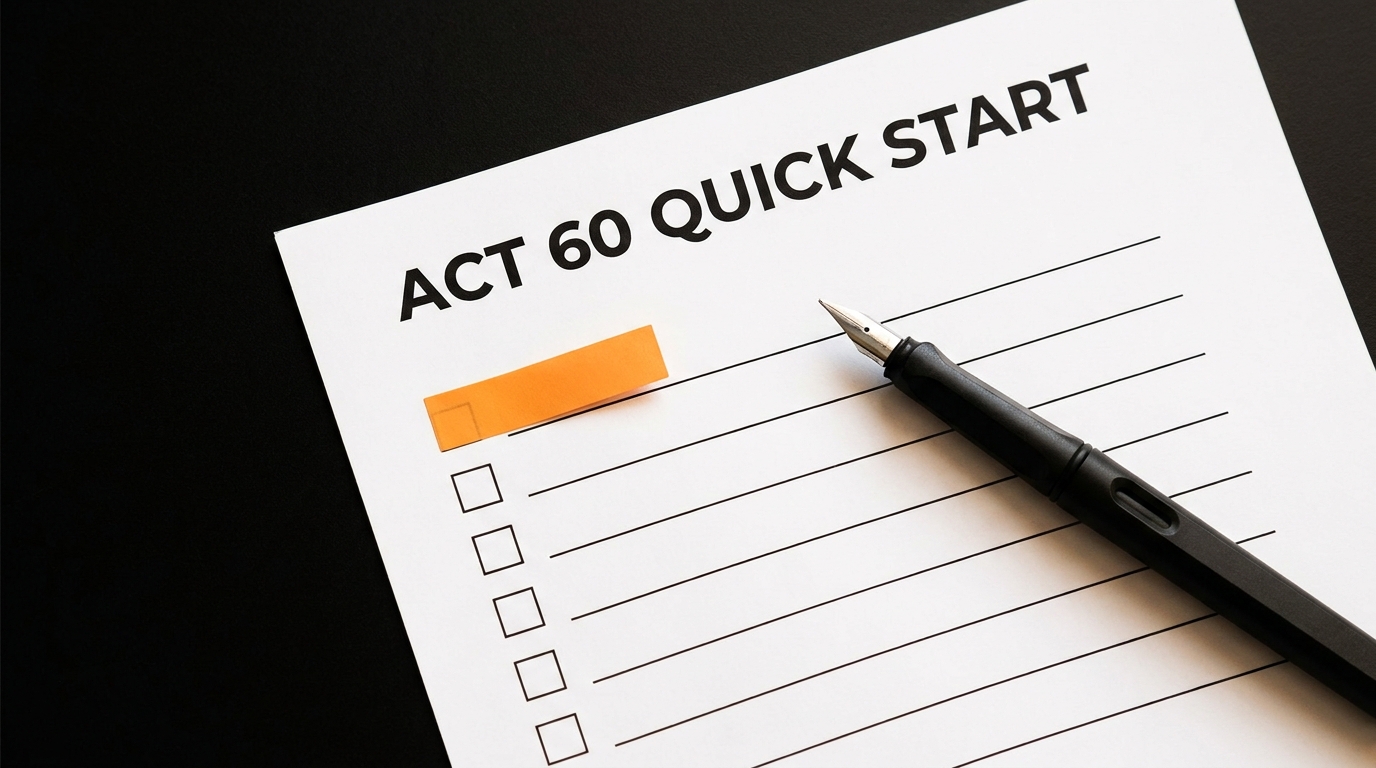 Act 60 Quick-Start Guide checklist, Puerto Rico attorney